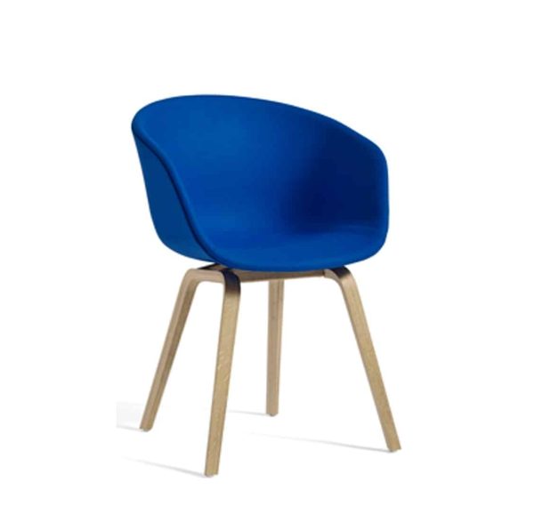 About AAC Armchair at DeFrae Contract Furniture Upholstered Seat Beech Wood frame Blue