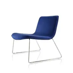 Alma lounge chair amacord blue with sled base DeFrae contract furniture blue