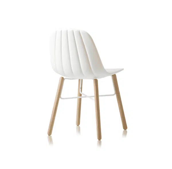Baba Side Chair Outdoor DeFrae Contract Furniture White Wooden Legs