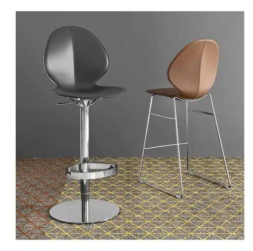 Basil Sled Base Bar Stool Calligaris available from DeFrae Contract Furniture Pink and Black