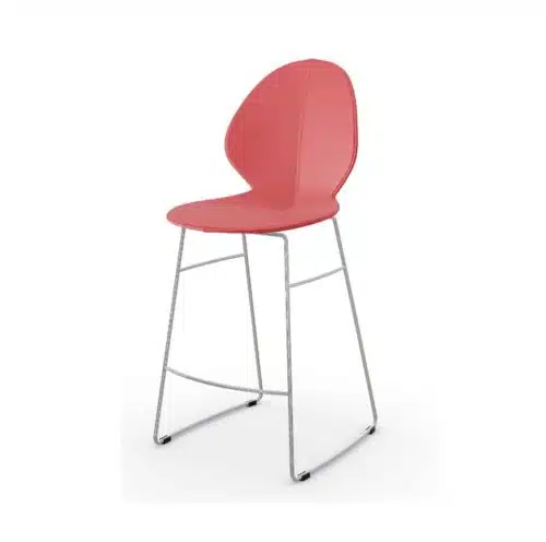 Basil Sled Base Bar Stool Calligaris available from DeFrae Contract Furniture Red