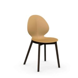 Basil Wood Side Chair Calligaris available from DeFrae Contract Furniture Tan Wenge Frame