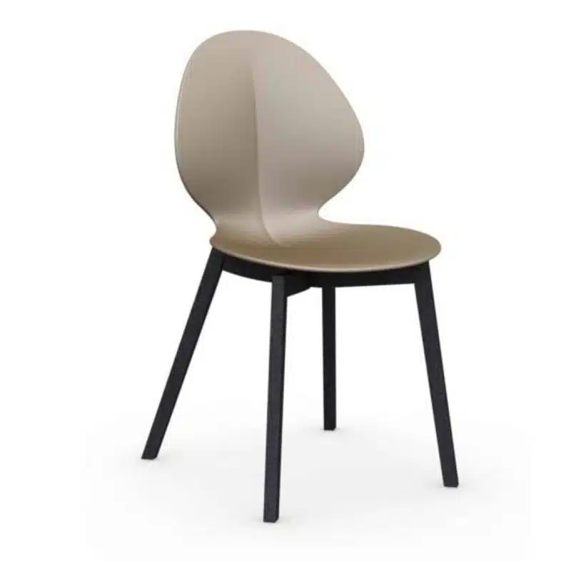 Basil Wood Side Chair Calligaris available from DeFrae Contract Furniture Tan Wenge Frame Light