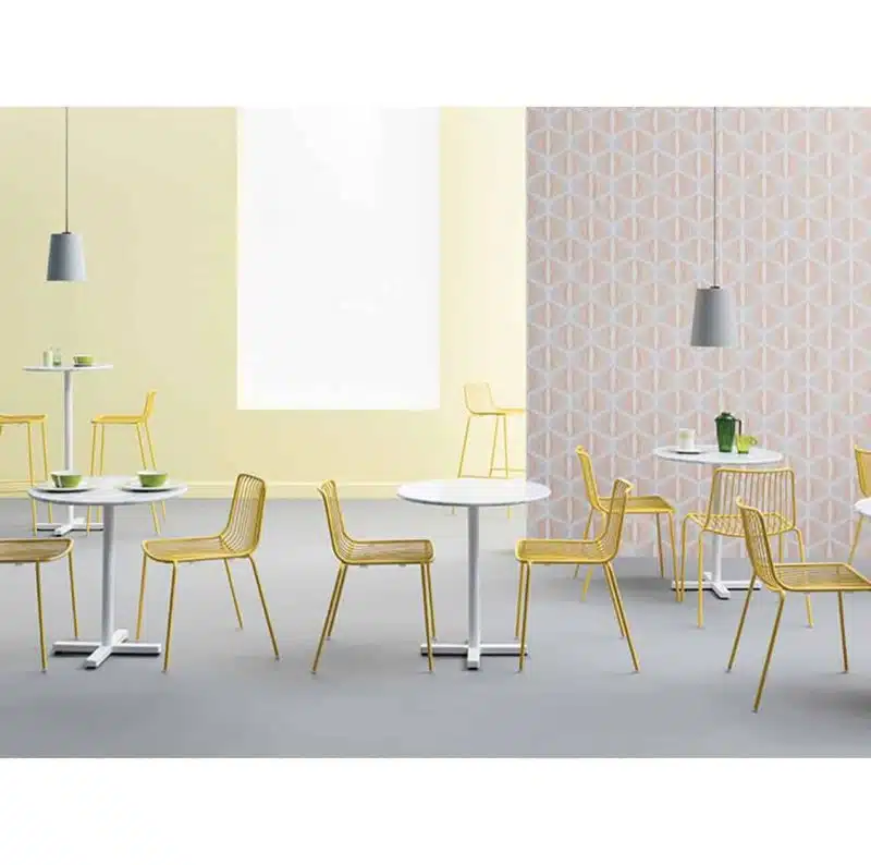 Bold Table Base Pedrali DeFrae Contract Furniture With Nolita Chairs