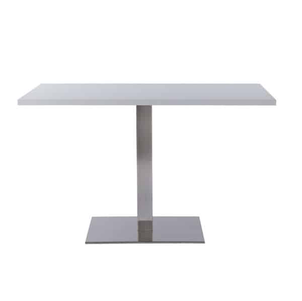 Carlton Stainless Steel Table Base DeFrae Contract Furniture Large Dining Height Wenge Top
