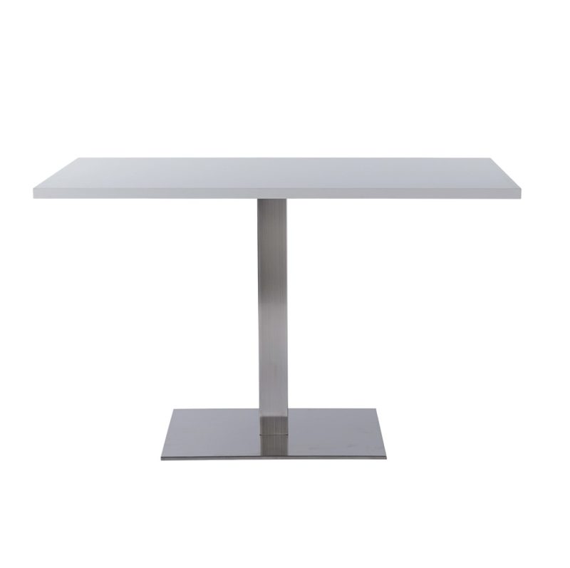 Carlton Stainless Steel Table Base DeFrae Contract Furniture Large Dining Height Wenge Top
