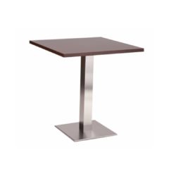 Carlton Stainless Steel Table Base DeFrae Contract Furniture Single Dining Height Wenge Top