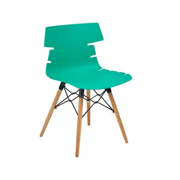 Cavendish Side Chair Wooden Legs DeFrae Contract Furniture Aqua