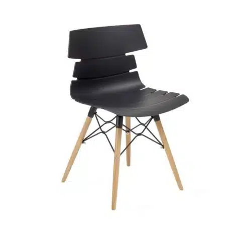 Cavendish Side Chair Wooden Legs DeFrae Contract Furniture Black