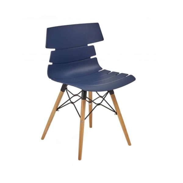 Cavendish Side Chair Wooden Legs DeFrae Contract Furniture Blue