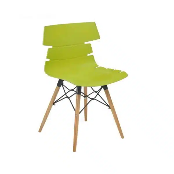 Cavendish Side Chair Wooden Legs DeFrae Contract Furniture Lime Green