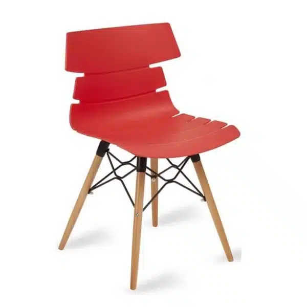 Cavendish Side Chair Wooden Legs DeFrae Contract Furniture Red
