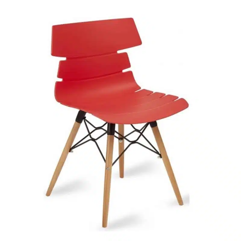 Cavendish Side Chair Wooden Legs DeFrae Contract Furniture Red