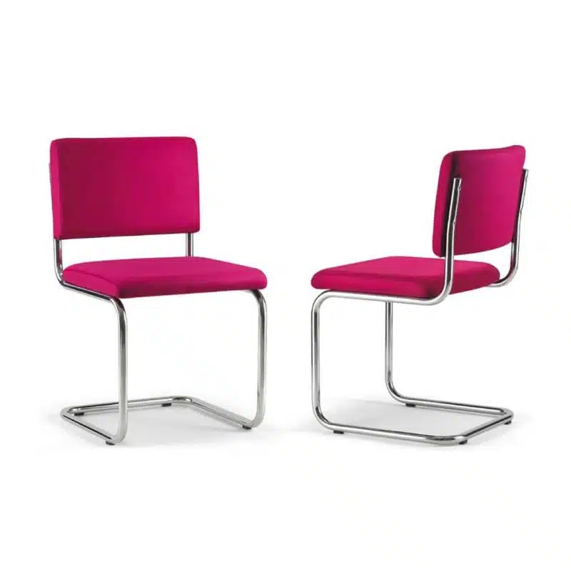 Ceska Side Chair Cantileve Base DeFrae Contract Furniture Pink fabrics