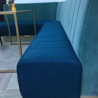 Vertical Fluting Banquette Seating at Timmy Green London Victoria by DeFrae Contract Furniture