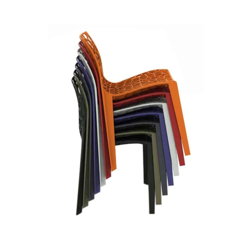 Coral side chair eco friendly and stackable colours
