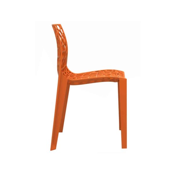 Coral side chair eco friendly and stackable orange