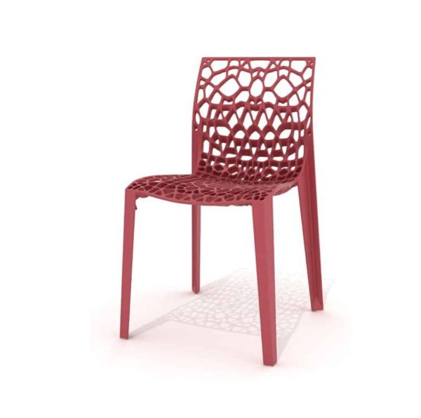 Coral side chair eco friendly and stackable rose pink