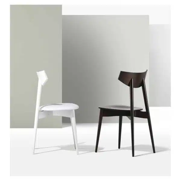 Day Chair Dayana DeFrae Contract Furniture Walnut And White In situ head on 2