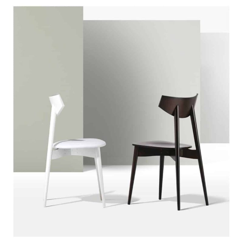 Day Chair Dayana DeFrae Contract Furniture Walnut And White In situ head on 2