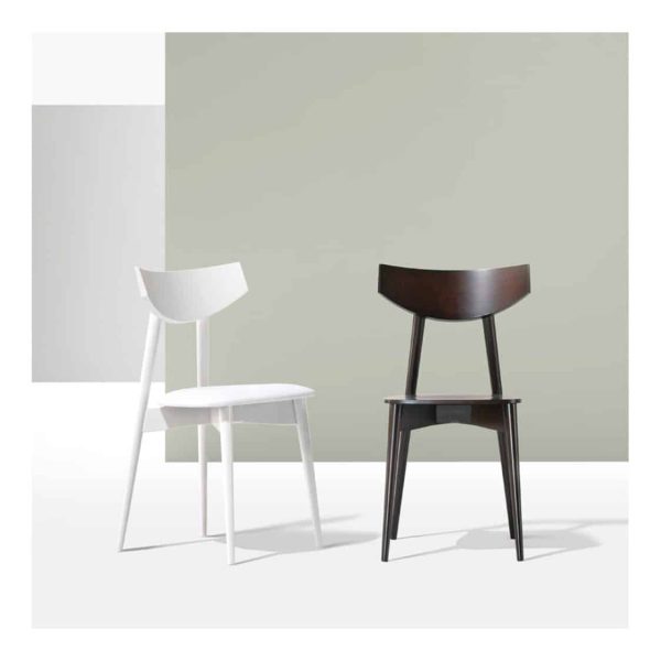 Day Chair Dayana DeFrae Contract Furniture Walnut And White In situ head on