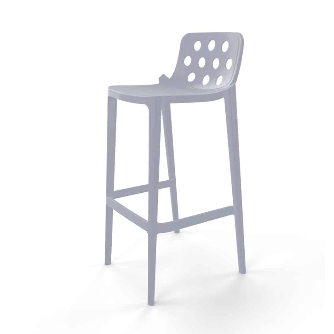 Dory Stackable Bar stool Isidoro Gaber at DeFrae Contrcat Furniture Pearl Grey