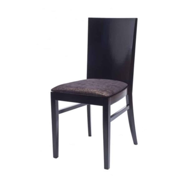 Emily Side Chair Dining Chair Restaurant chair black frame with black faux leather