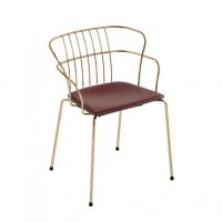 Flint Armchair Et Al available from DeFrae Contract Furniture Upholstered Seat Gold Frame