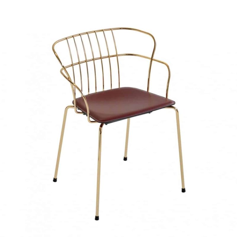 Flint Armchair Et Al available from DeFrae Contract Furniture Upholstered Seat Gold Frame