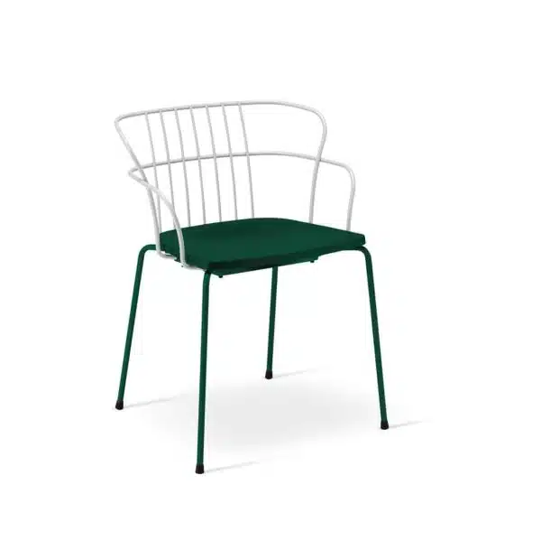 Flint Armchair Et Al available from DeFrae Contract Furniture Upholstered Seat two tone white and green