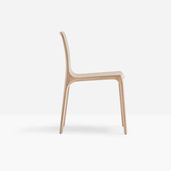 Frida Oak Side Chair Pedrali at DeFrae Contract Furniture side view
