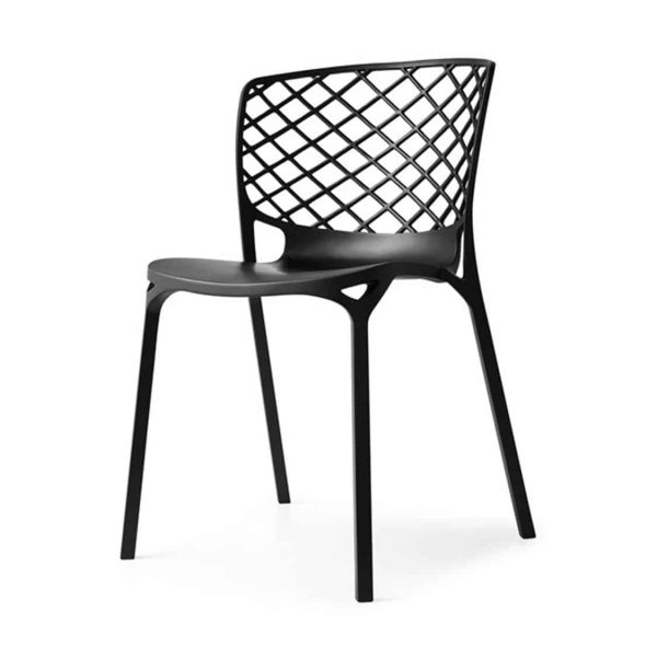 Gamera SIde Chair Stackable at DeFrae Contract Furniture Black