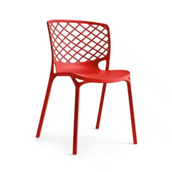 Gamera SIde Chair Stackable at DeFrae Contract Furniture Red