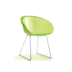 Gliss 921 Armchair Sled Base Pedrali at DeFrae Contract Furniture Lime Translucent