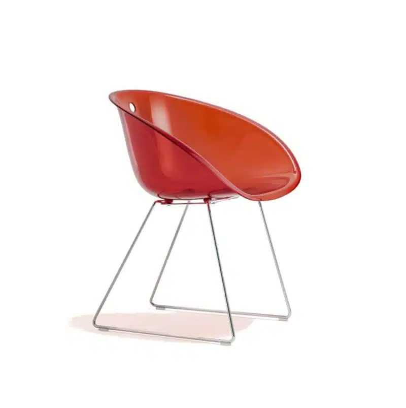 Gliss 921 Armchair Sled Base Pedrali at DeFrae Contract Furniture Red