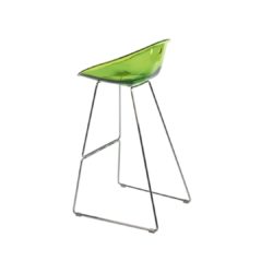Gliss Bar Stool 906 Lime Green Sled Base Pedrali at DeFrae Contract Furniture