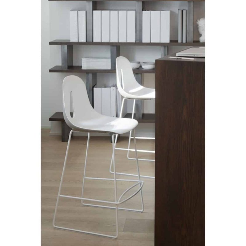 Gotham Sled Bar Stool DeFrae Contract Furniture White