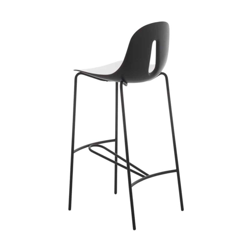 The Gotham steel bar stool is slender and elegant with a comfortable pleasing design. The Gotham stool adapts itself to every requirement for different areas - ideal for bars, restaurants and hotels.