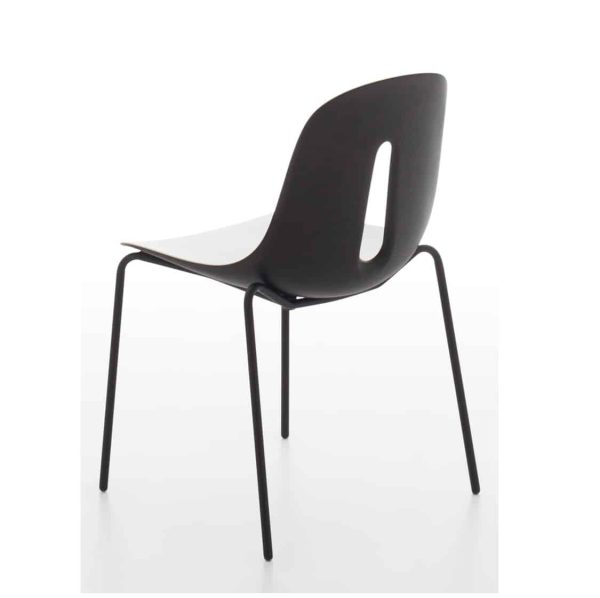 Gothan Steel Side Chair DeFrae Contract Furniture Black and White