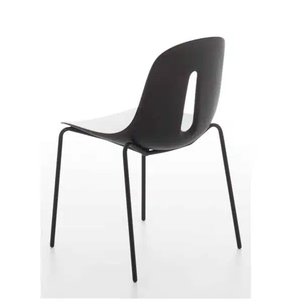Gothan Steel Side Chair DeFrae Contract Furniture Black and White