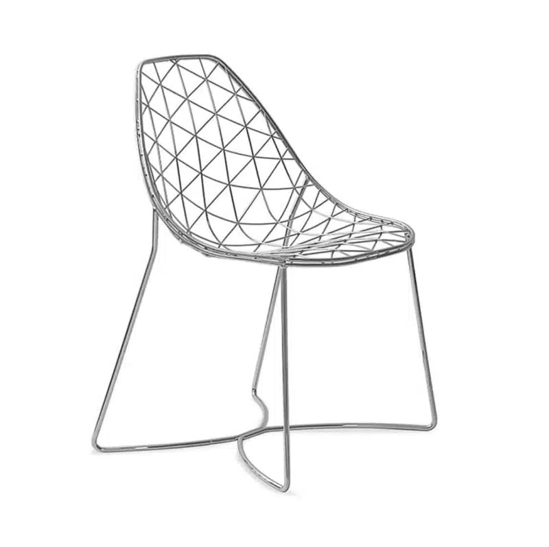 Gumdrop Chair Wire Outdoor chair DeFrae Contract Furniture Natural Steel