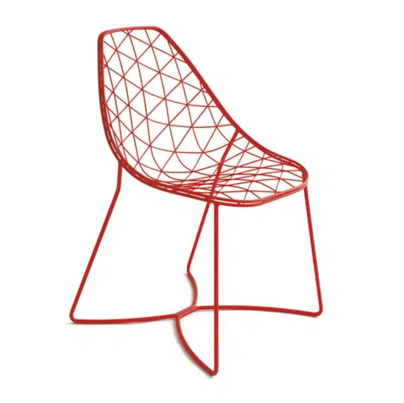 Gumdrop Chair Wire Outdoor chair DeFrae Contract Furniture Red