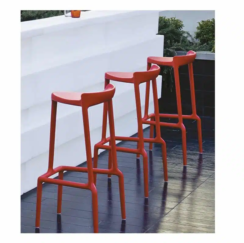 Happy Bar Stool Pedrali at DeFrae Contract Furniture Red In Situ