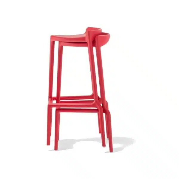 Happy Bar Stool Pedrali at DeFrae Contract Furniture Red Stackable