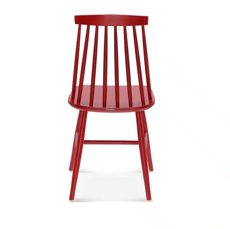Henry Side Chair Spindle Back Wood Chair Cottage DeFrae Contract Furniture Red Back