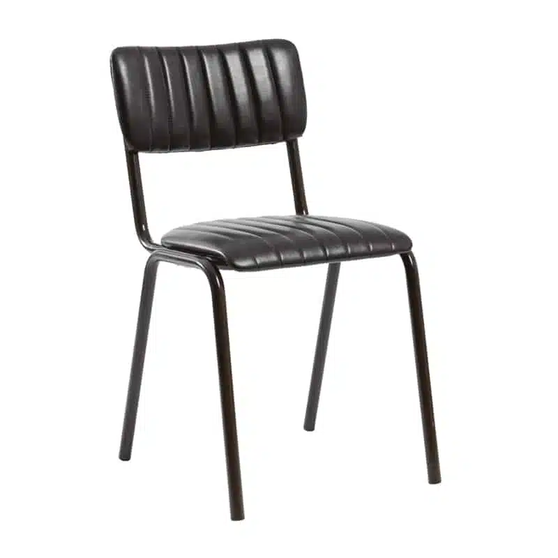 Home Side Chair Vintage Black Stackable