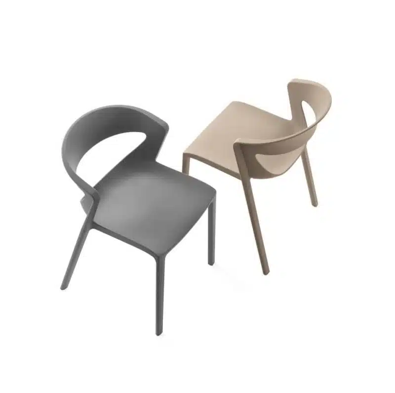 Hula Side Chair Kikka One DeFrae Contract Furniture Grey & Taupe