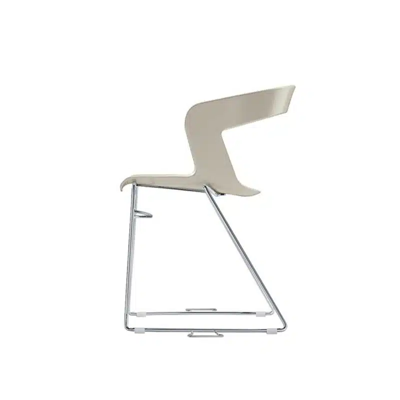 Ibis Armchair Stackable Outdoor Chair ETAL DeFrae Contract Furniture White Sled Base