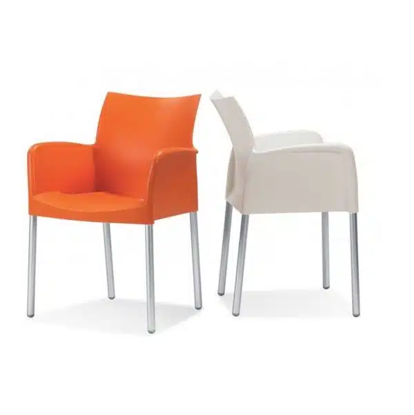 Ice Armchair Pedrali at DeFrae Contract Furniture Orange and White