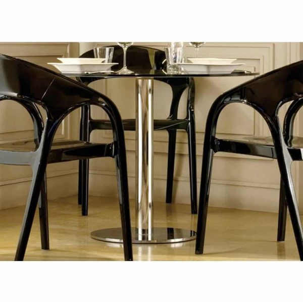 Inox Chrome Round Tablebase Pedrali at DeFrae Contract Furniture In Situ